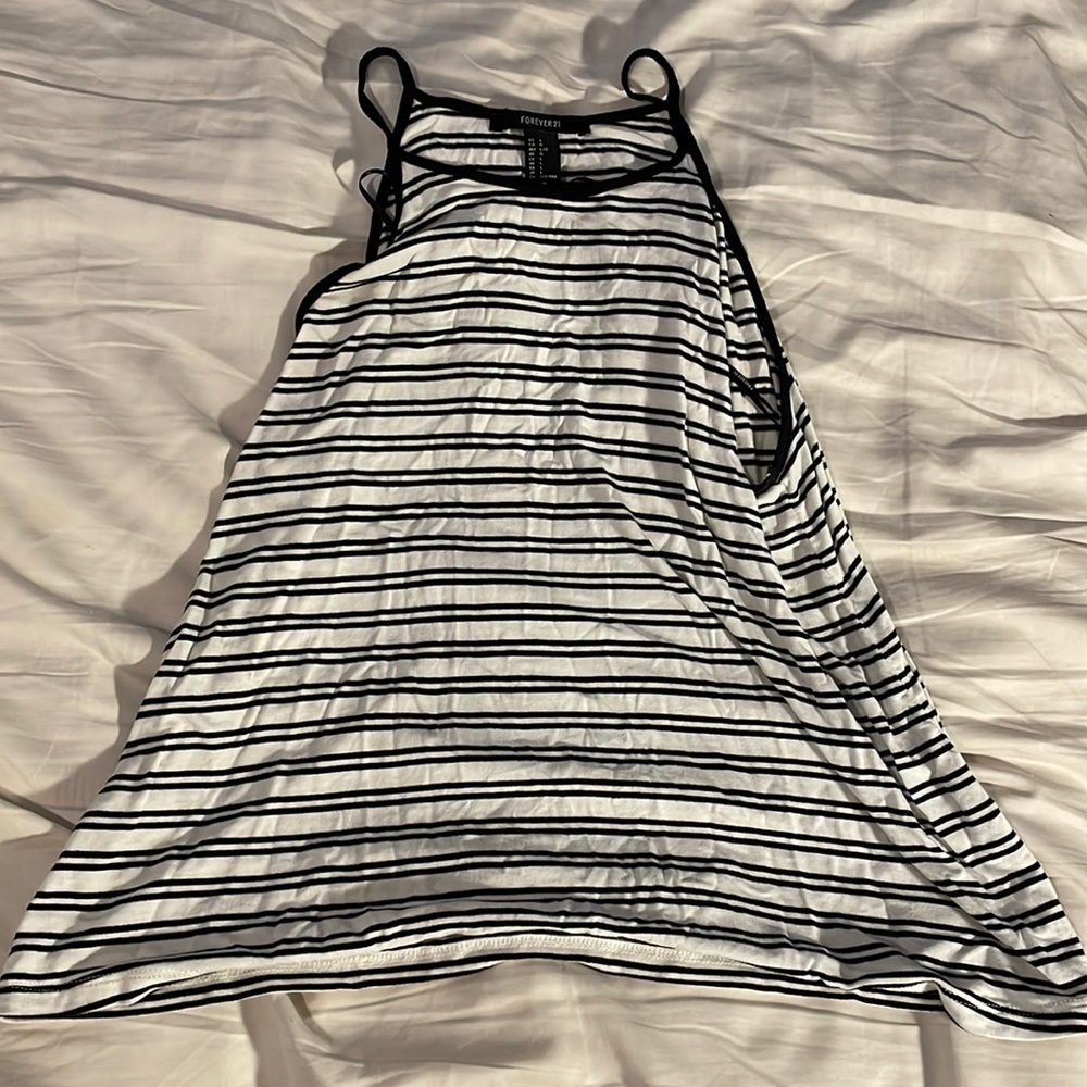 Black and white striped tank top